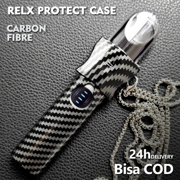 Serat karbon RELX tekstur kotak perlindungan penuh melindungi perangkat RELX kompatibel tak terhingga penting perangkat Phantom